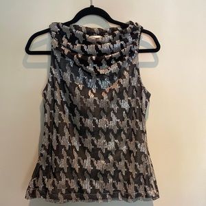 Sleeveless blouse with matte sequins